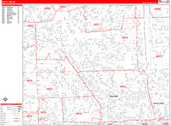 Royal Oak Wall Map Zip Code Red Line Style 2026